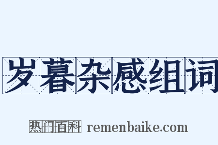 岁暮杂感组词是什么意思的图片